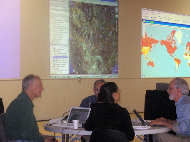 Mike Liebhold, Tracey Hughes (back), Mat Kaplan (hidden) and Gil Friend shared e