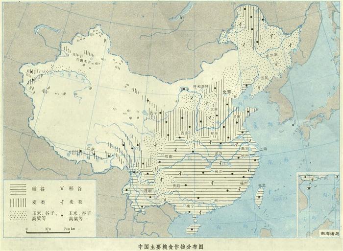 Distribution of Agricultural crops in China