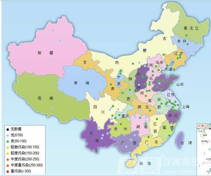 Map of Air Quality in China Map of Air Quality in China