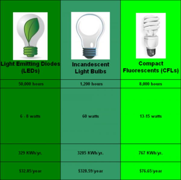 Energy Savings per Light Bulb Energy Savings per Light Bulb
