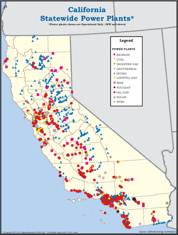 California Statewide Power Plants