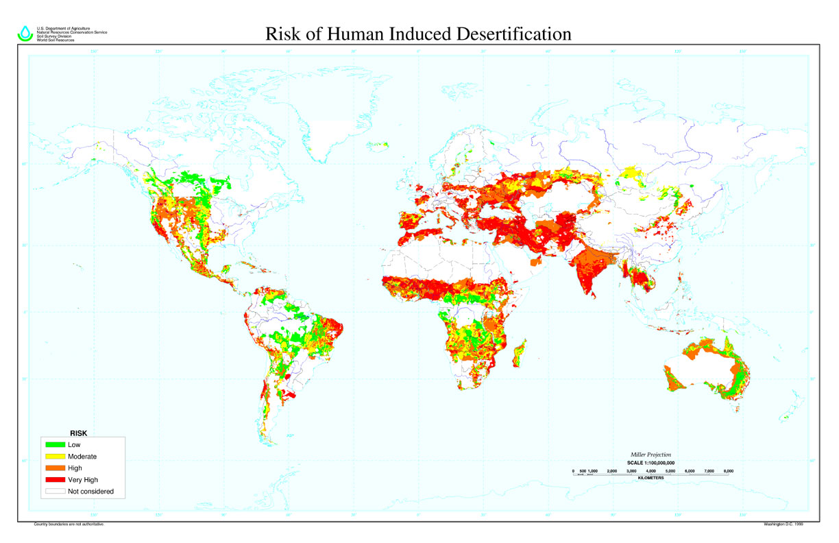 Risk of Human induced desertification Risk of Human induced desertification