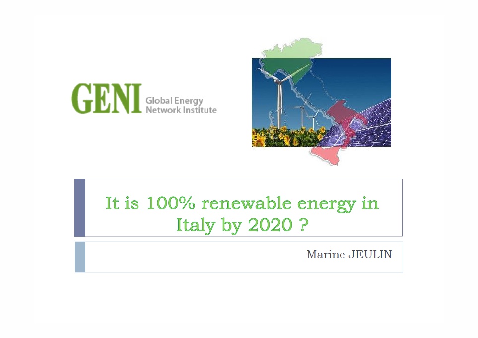 It is 100% renewable energy in Italy by 2020 ? It is 100% renewable energy in Italy by 2020 ?