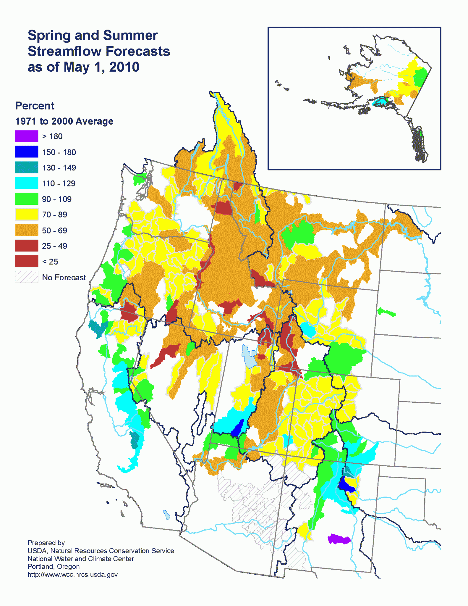 2010 Spring and Summer Streamflow Forecast Maps