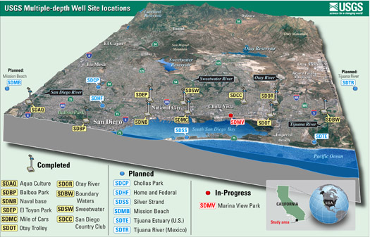 USGS Multiple- depth well locations in San Diego USGS Multiple- depth well locations in San Diego