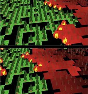 Image of a computer simulated system Image of a computer simulated system