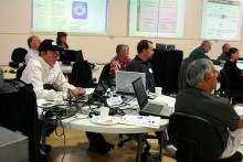 Allan Falconer comments on population issues as Mat Kaplan looks on and Ashley Gardner behind the video camera. Allan Falconer comments on population issues as Mat Kaplan looks on and Ashley G