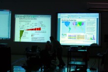 Water/Sanitation group at work with Jacky Chan, Lisa Pierce (back), Monty Worthington and John Graham (back). Water/Sanitation group at work with Jacky Chan, Lisa Pierce (back), Monty Worthi