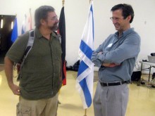 Jon Waterhouse and Peter Meisen share a lighter moment. Jon Waterhouse and Peter Meisen share a lighter moment.