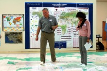 Dan Noble exploring the 30′x30′ San Diego Regional map with Nilmini Silva-Send Dan Noble exploring the 30′x30′ San Diego Regional map with Nilmini Silva-Send